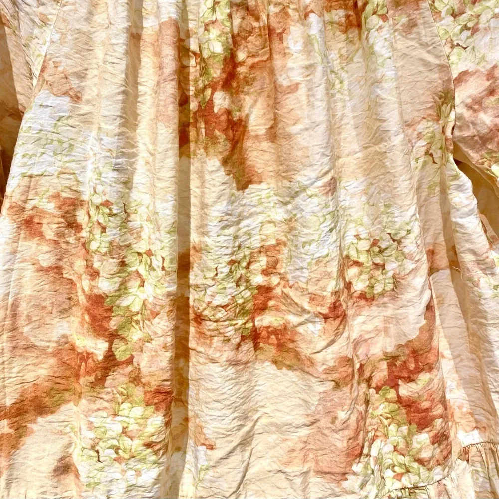 Gorgeous Ballon sleeves boho doll dress w floral gardenia shabby chic vacay vibe - Picture 6 of 8